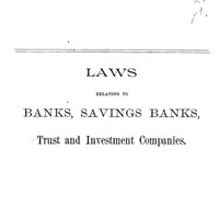 Laws Relating to Banks, Savings Banks, Trust and Investment Companies 10462219